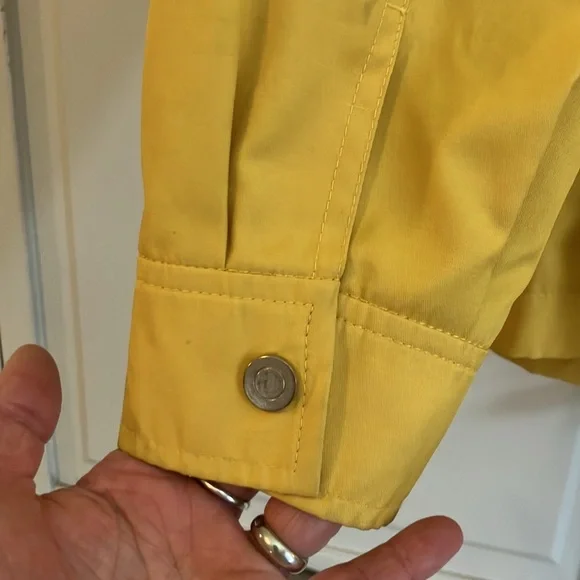 Yellow Hooded Belted Raincoat by Gallery Size Large EUC - Picture 5 of 16